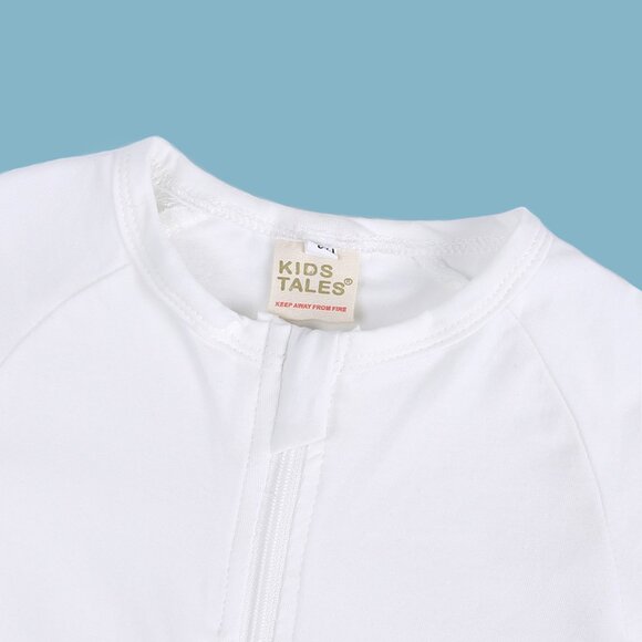 *MONOGRAM* BABY ROMPER-NWT Short Sleeve Short Bodysuit Double Zip Cotton White - Picture 4 of 16